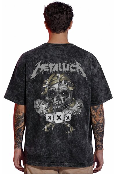 SEVBANO Design Metallica Rock Metal Music Band Tricou unisex supradimensionat...