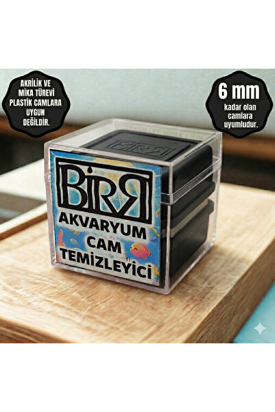 BİRRDESİGN Siyah Akvaryum Cam Temizleme Akvaryum Cam Sileceği Mıknatıslı Akva...