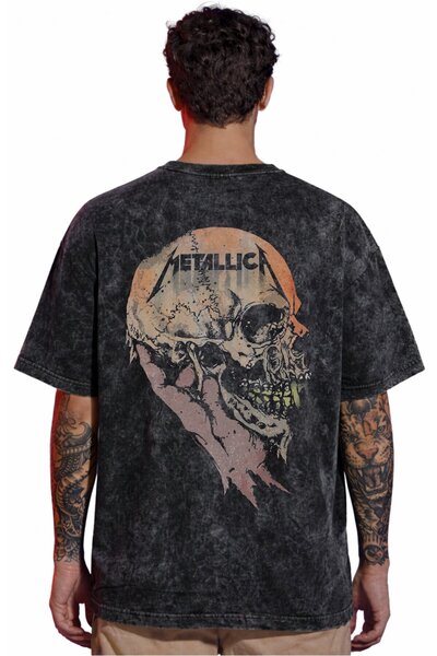SEVBANO Design Metallica Rock Metal Music Band Tricou unisex supradimensionat...