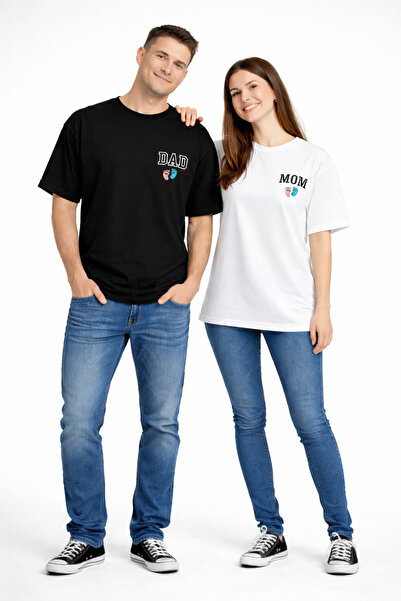 NEVERMIND Σετ μπλουζών για τη μαμά και τον μπαμπά με στάμπα, μεγάλου μεγέθους...