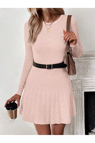 Iuliashop Rochie Scurta Tricotata Berry Roz - L