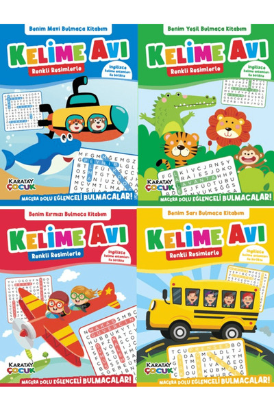 Karatay Çocuk Kelime Avı - Bulmaca Kitabım - 4’lü Seri / Kolektif / / 9786051...