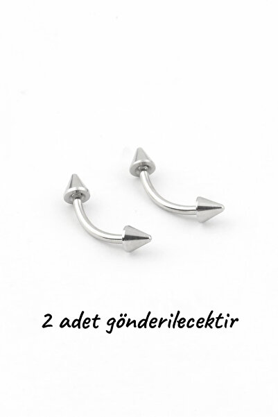 Lorivelle Piercing Göbek Piercing 2'li Kararmaz Cerrahi Çelik Koni Uçlu Muz K...
