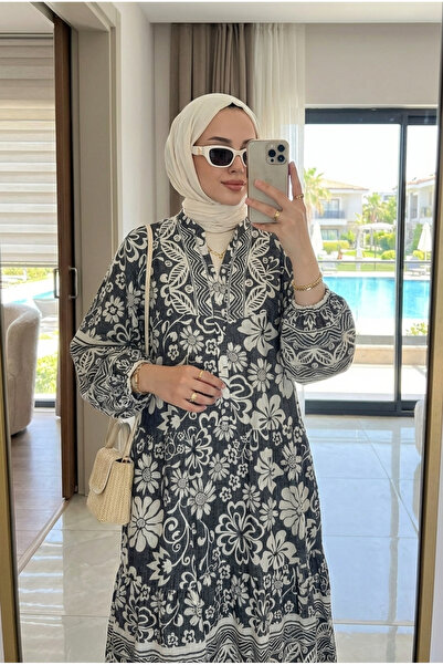 Kirazca Butik Γυναικείο μακρύ φόρεμα χιτζάμπ με μποέμ μοτίβο, άνετη εφαρμογή,...