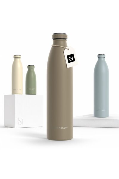 OEM Ανοξείδωτο Θερμός 1000 ml, Ταουπέ Καφέ, Σφραγισμένο