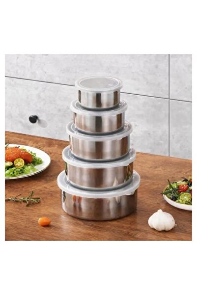 OEM Caserole din Inox 5/set cu Capac Ermetic