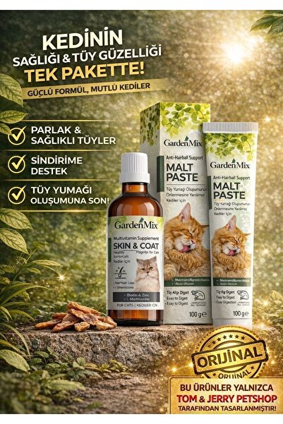 Gardenmix TOM&JERRYPETSHOP-Skin&Coat Multivitamin Tüy Sağlığı Damlası&Anti Ha...