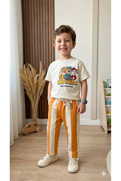 Mireya Kids طقم قطني مخطط للأولاد