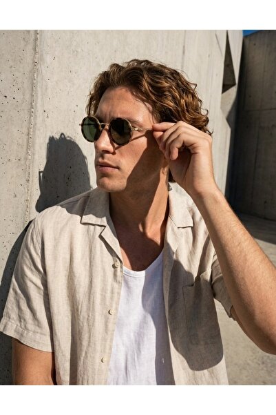 SANCHES Special Edition—Handmade Polarized Round Retro Sunglasses 48 mm Aceta...