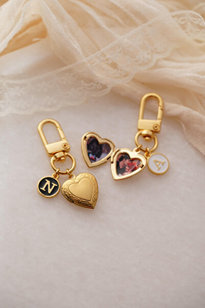 AŞIK ACCESSORIES Μενταγιόν καρδιάς με φωτογραφία, γούρι για τσάντα και μπρελό...