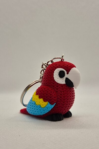 3DAtölyeMaker Knitted Pattern Parrot Keychain