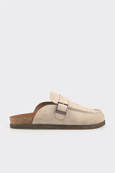Elle Shoes Vizon Deri Erkek Terlik