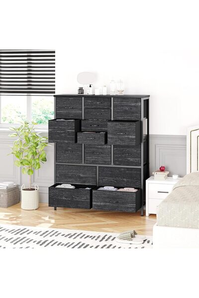 Garvee 15 Drawers Dresser, Space-Saving Bedroom Fabric Dresser & Chest of Dra...