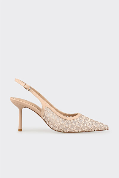 Elle Shoes Naturel Kadın Topuklu Ayakkabı