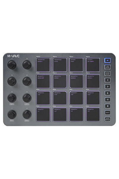 Choice6 وحدة تحكم MIDI لاسلكية SMC-PAD رمادية اللون من M-VAVE، مناسبة للآلات ...