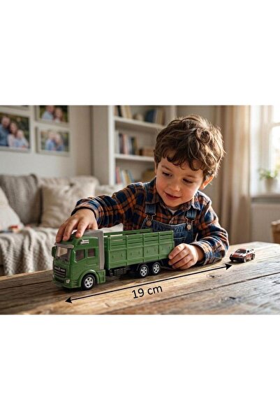Tıfıl Toys شاحنة لعبة بطول 19 سم مع آلية سحب ودفع، وهيكل مفتوح، وتفاصيل مفصلة...