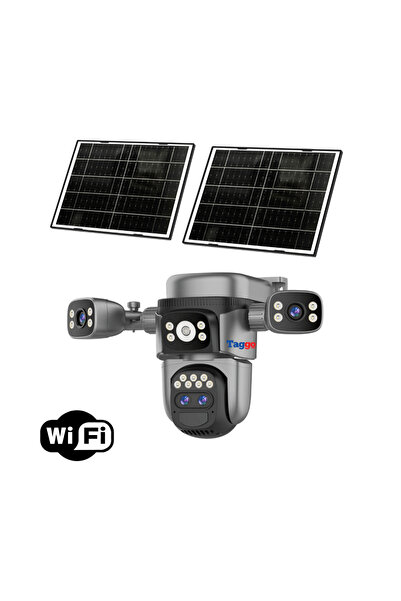 Taggo 12MP Κάμερα παρακολούθησης Crocodile AOV WIFI με διπλό ηλιακό πάνελ, 4 ...