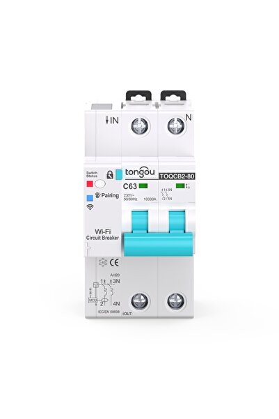 TONGOU Έξυπνος Ηλεκτρικός Ασφαλειοδιακόπτης Αυτόματης Διακοπής (MCB) 2P WiFi ...