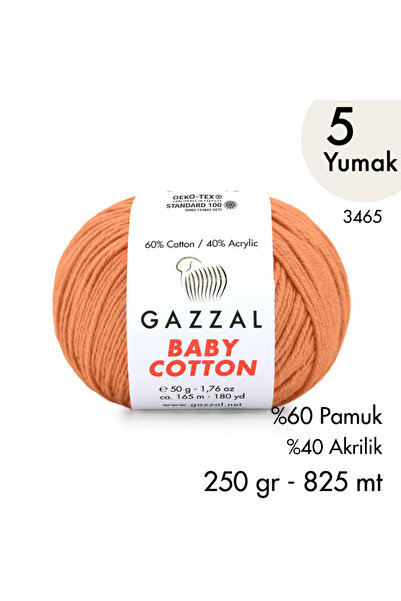 Gazzal Baby Cotton 3465-Yazlık Projeler İçin Hafif ve Konforlu Pamuk İplik - ...