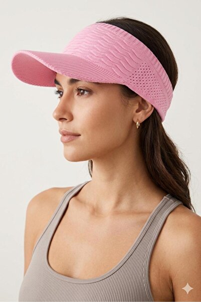 mercantoptan Summer Knitted Textured Women's Visor Hat - Sports Style