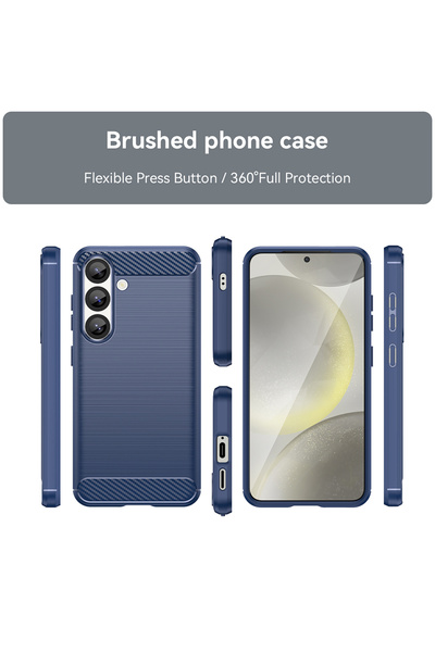 Rao Husa Carbon Silicone pentru Samsung Galaxy S26, carbon si TPU, albastra