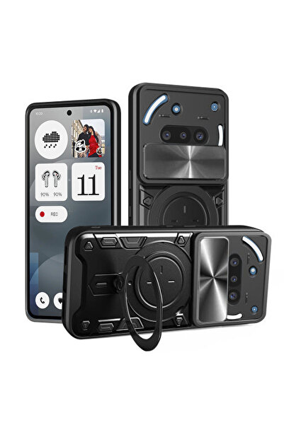 DAMUR Husa LensCover cu Suport pentru Nothing Phone (3a), Inel Magnetic, Prot...