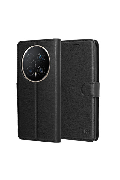 Stef's Cat Husa pentru Honor Magic8 Pro, Stef's Cat, Leather Folio, negru