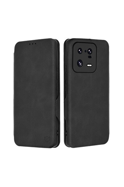 Stef's Cat Θήκη για Xiaomi 13 Pro, Γάτα του Στεφ, Ασφαλές Πορτοφόλι Πλας, μαύρο