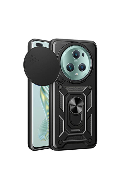 DAMUR Husa Armor CamShield Ring Honor Magic5 Pro, Clapeta Camera, Structura R...
