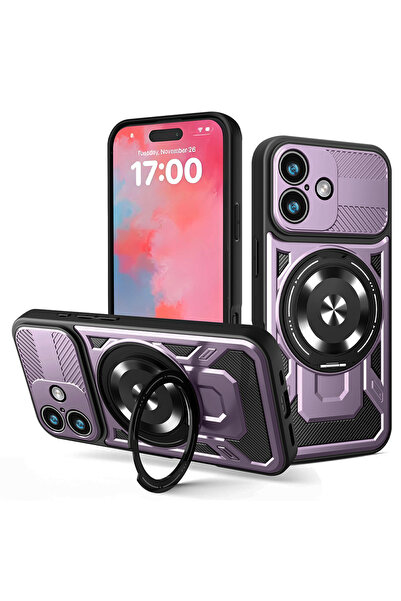 DAMUR Husă TitanFlex Ring telefon, protecție maximă, structura rugged, mov, i...