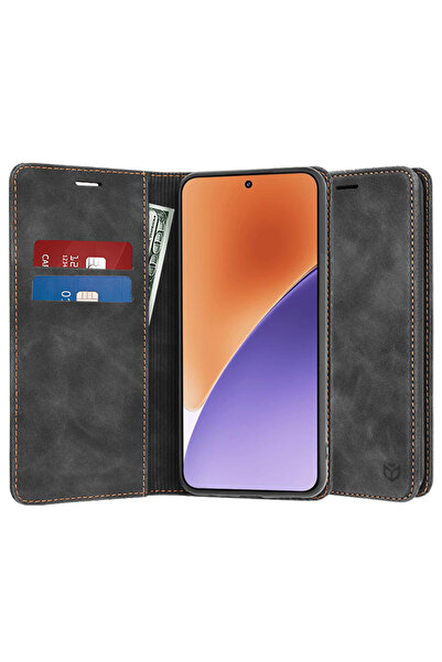 DAMUR Husa Flip LeatherEco Xiaomi 15, Buzunar Card, Inchidere Magnetica Puter...