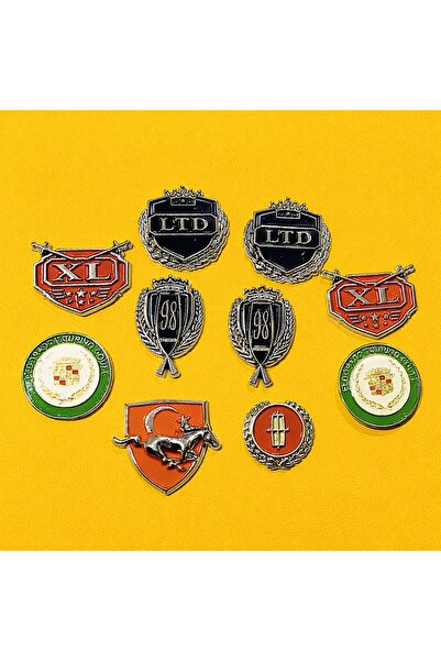 lina oto aksesuar 10 Pieces of Metal Nuts with Emblem Tape