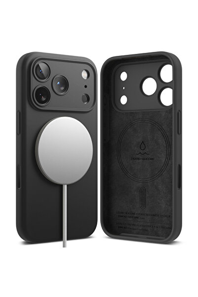Ringke Husa pentru iPhone 17 Pro, Silicone Magnetic MagSafe, protectie antiso...