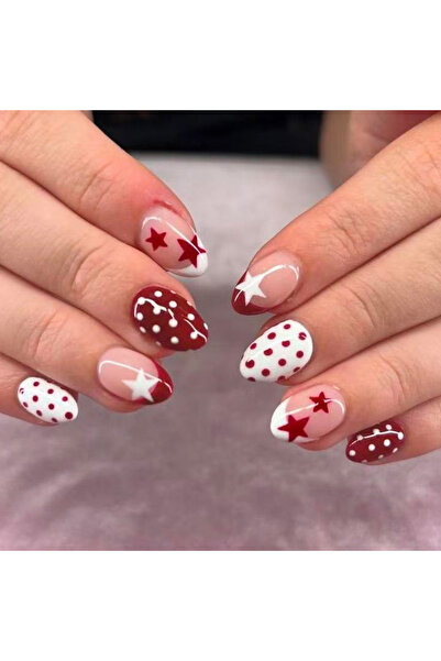Choice4 4998 24pcs Oval Star Polka Dot Nail Stickers, Acrylic Material, Perfe...
