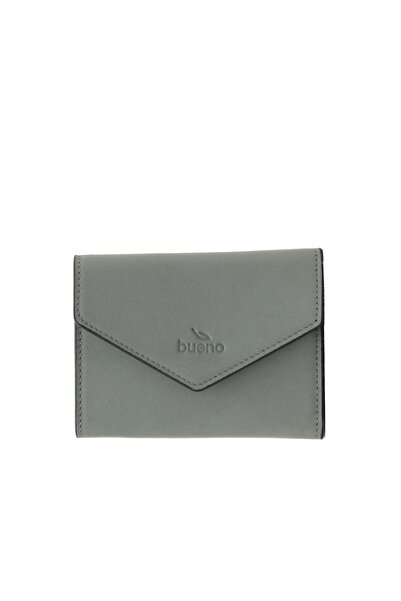 BUENO Shoes Gray Light Leather Women's Wallet 01Wc2010