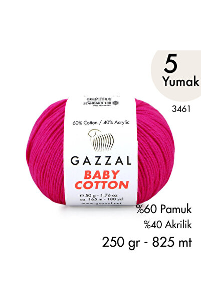 Gazzal Baby Cotton 3461-Yazlık Projeler İçin Hafif ve Konforlu Pamuk İplik - ...