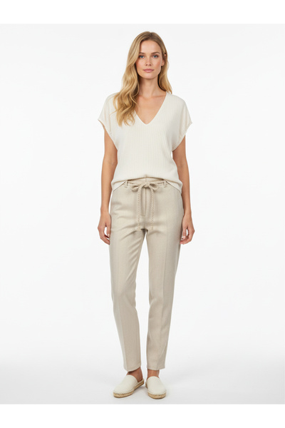 Xint Kadın Naturel Pamuk Dokulu Oversize Bluz