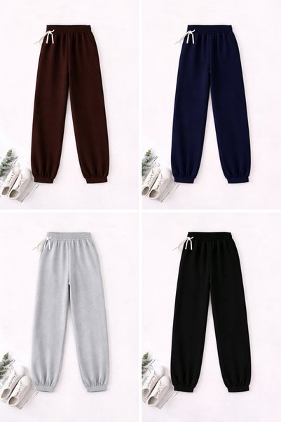 DAXİS Sportwear Company Set de 4 pantaloni de trening cu manșete din cauciuc
