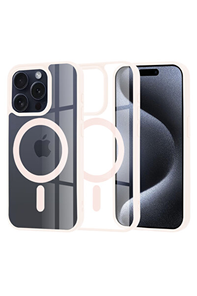 Evolium Phone Case for iPhone 15 Pro, MagSafe, TPU, Evolium, Pink