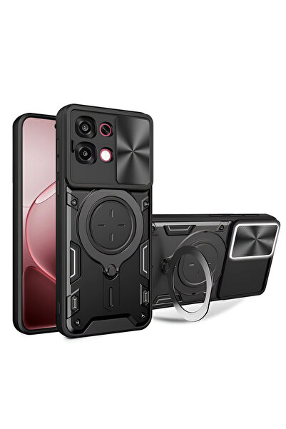 DAMUR Husa LensCover KickStand Oppo A6 Pro 4G / A6 Pro 5G, Inel Magnetic, Dro...