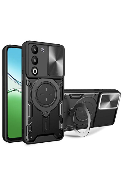DAMUR Husa LensCover KickStand Oppo A5 4G / A5 5G, Inel Magnetic, Drop Protec...