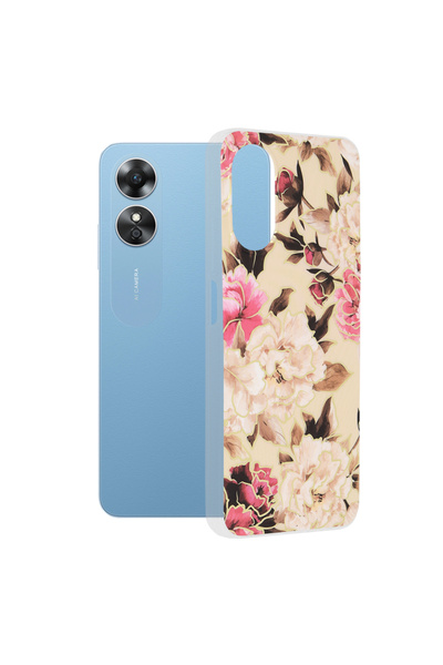Techsuit Husa pentru Oppo A17, Marble Series, protectie antisoc, bej