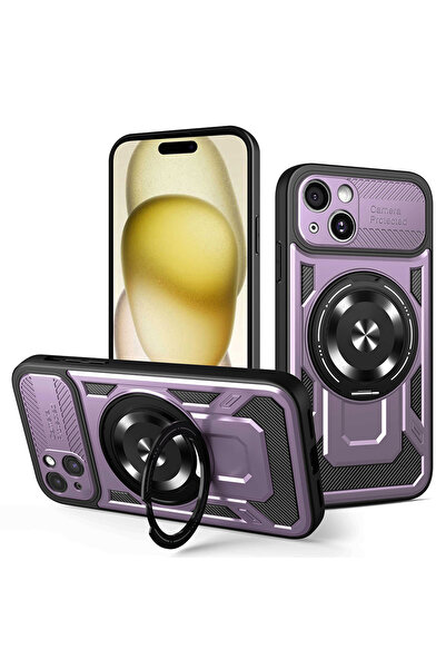 DAMUR Husă TitanFlex Ring Apple iPhone 15 Plus, structură rugged, inel magnet...