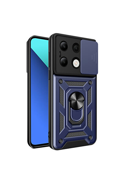 DAMUR Husa Armor CamShield Ring Xiaomi Redmi Note 13 4G, Clapeta Camera, Stru...