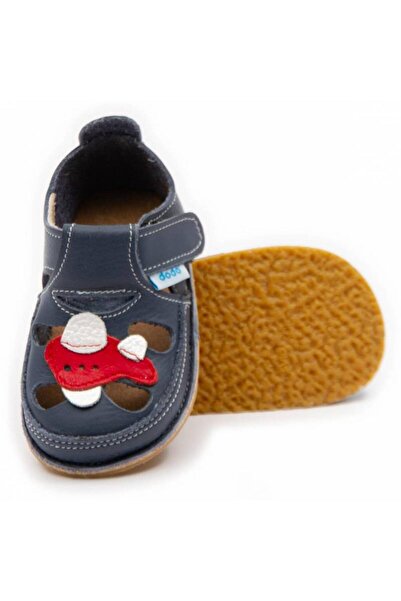 DODO SHOES Sandale copii barefoot Avion, Culoare Smokey Sky din piele natural...