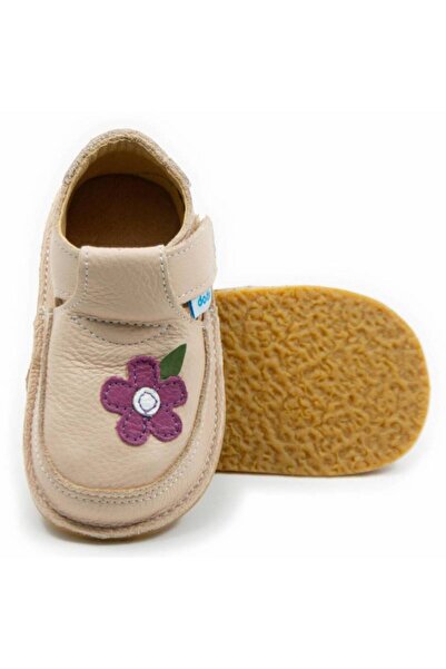 DODO SHOES Pantofi copii barefoot Wild Flower, Culoare Cream din piele natura...