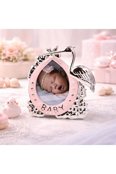 Azay Κορνίζα Φωτογραφίας Μωρού Πελαργός Ροζ με Κρύσταλλα, 8x10 εκ., Κορνίζα γ...