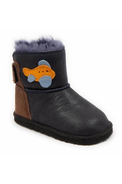 DODO SHOES Cizme copii barefoot Avion, Culoare Cobalt, piele naturala cu talp...