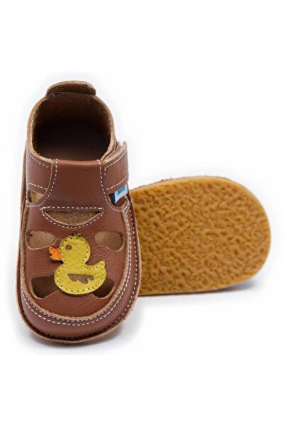 DODO SHOES Sandale copii barefoot Ratusca, Culoare Camel din piele naturala, ...