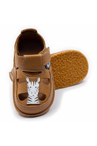 DODO SHOES Sandale copii barefoot Zebra, Culoare Caramel din piele naturala, ...